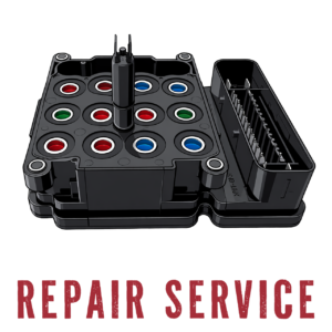 Jeep Wrangler ABS module shown against a transparent background.